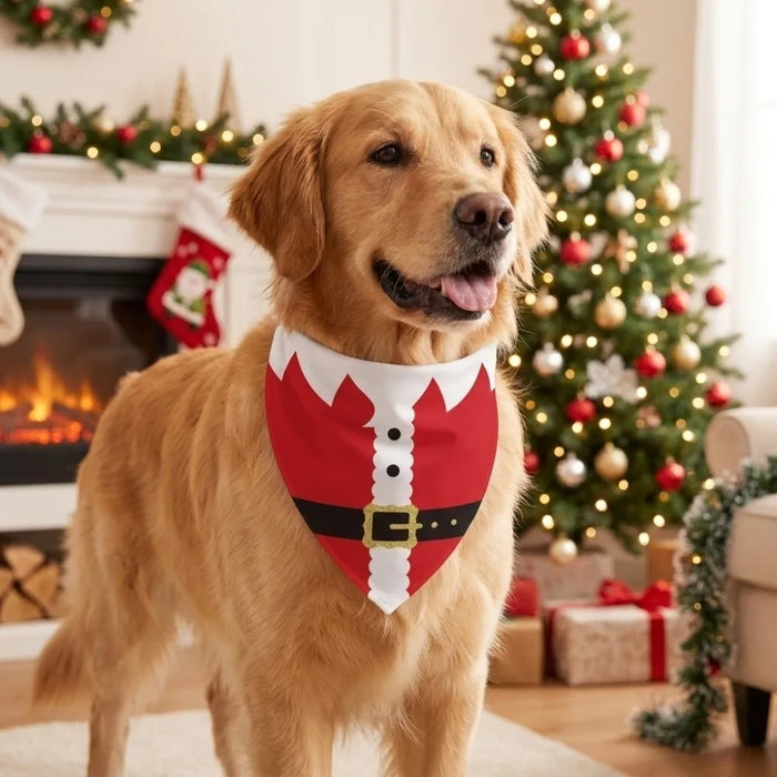 Santa & Elf Dog Bandanas — Set of 2
