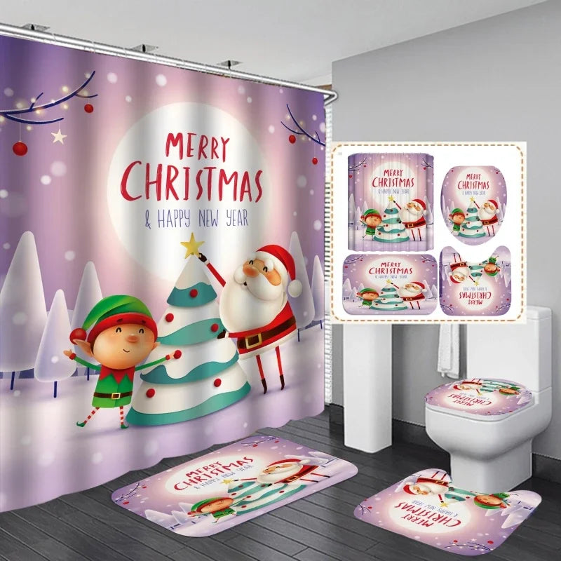 Christmas Bathroom Decor — 4-Piece Set