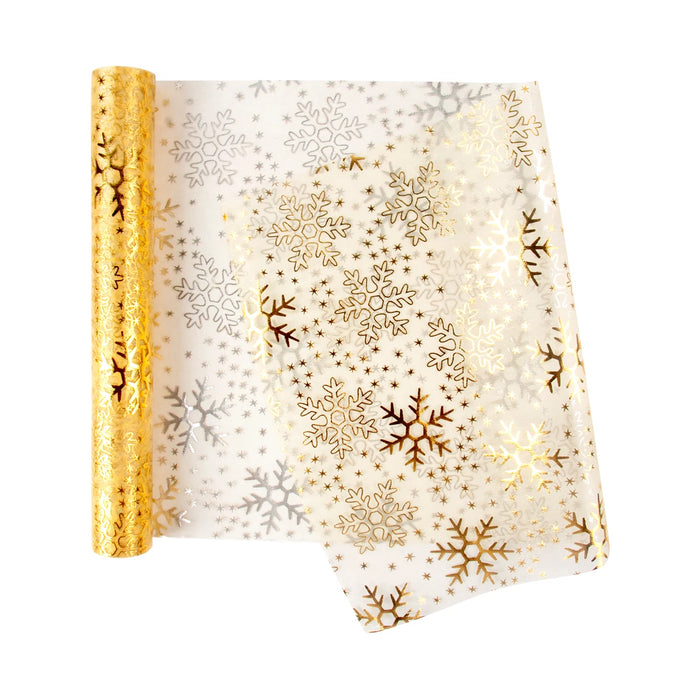 Gold Snowflake Mesh Table Runner