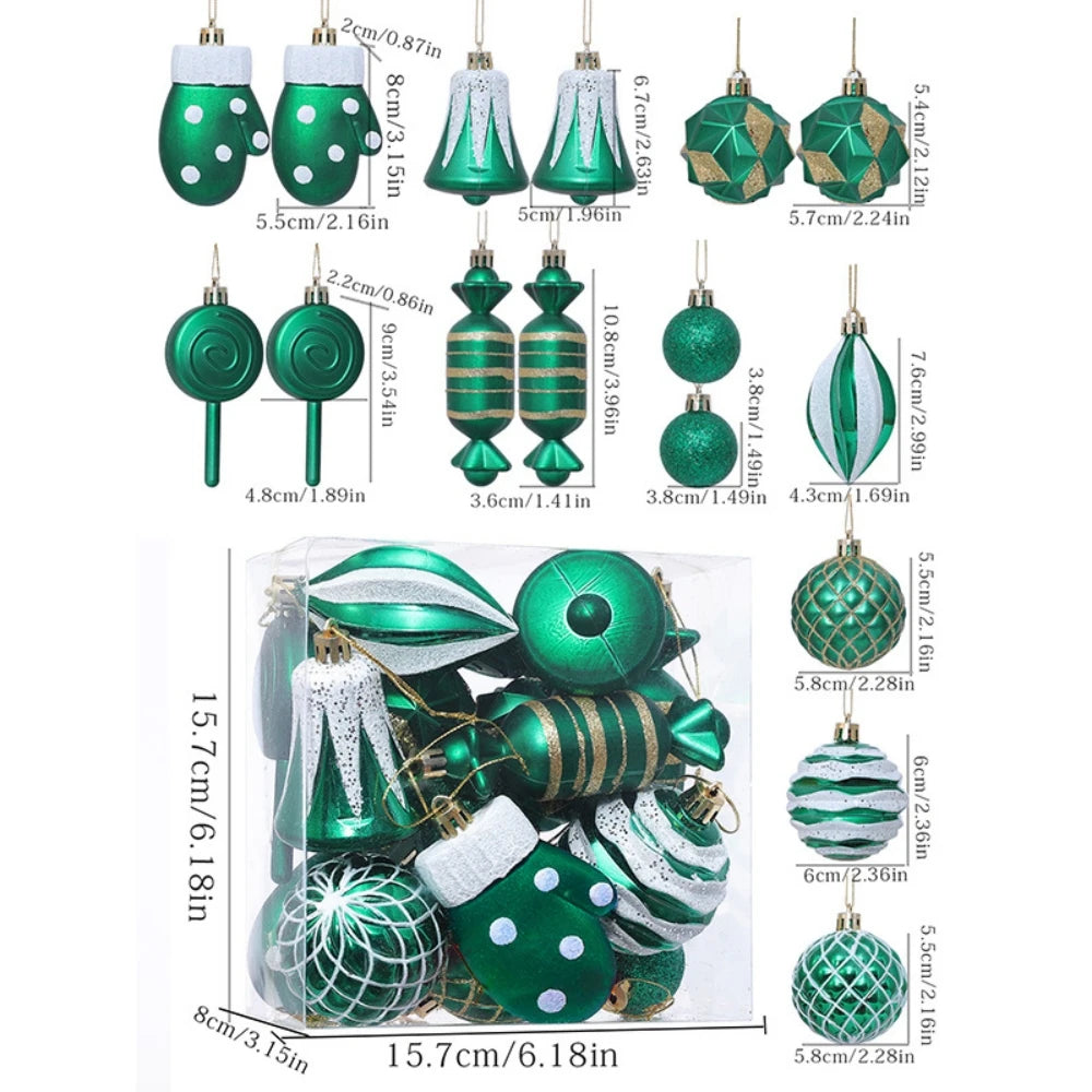 Candy-Shaped Christmas Ornaments — Set of 16