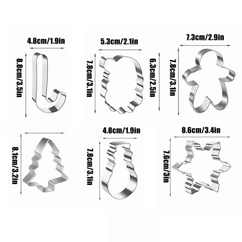 Christmas Cookie Cutters — Six-Piece Steel Set