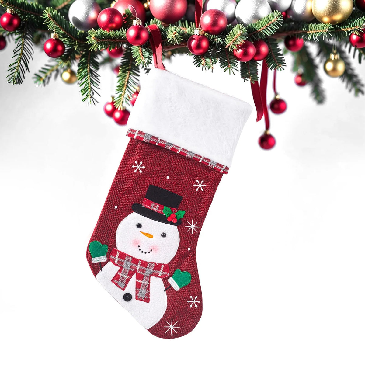 Embroidered Christmas Character Stocking