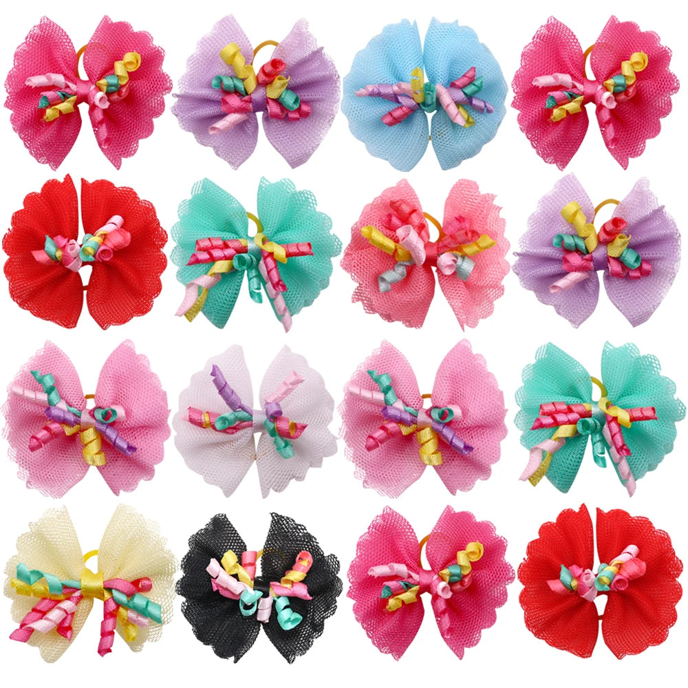 Christmas Pet Hair Bows — Mixed Set of 20