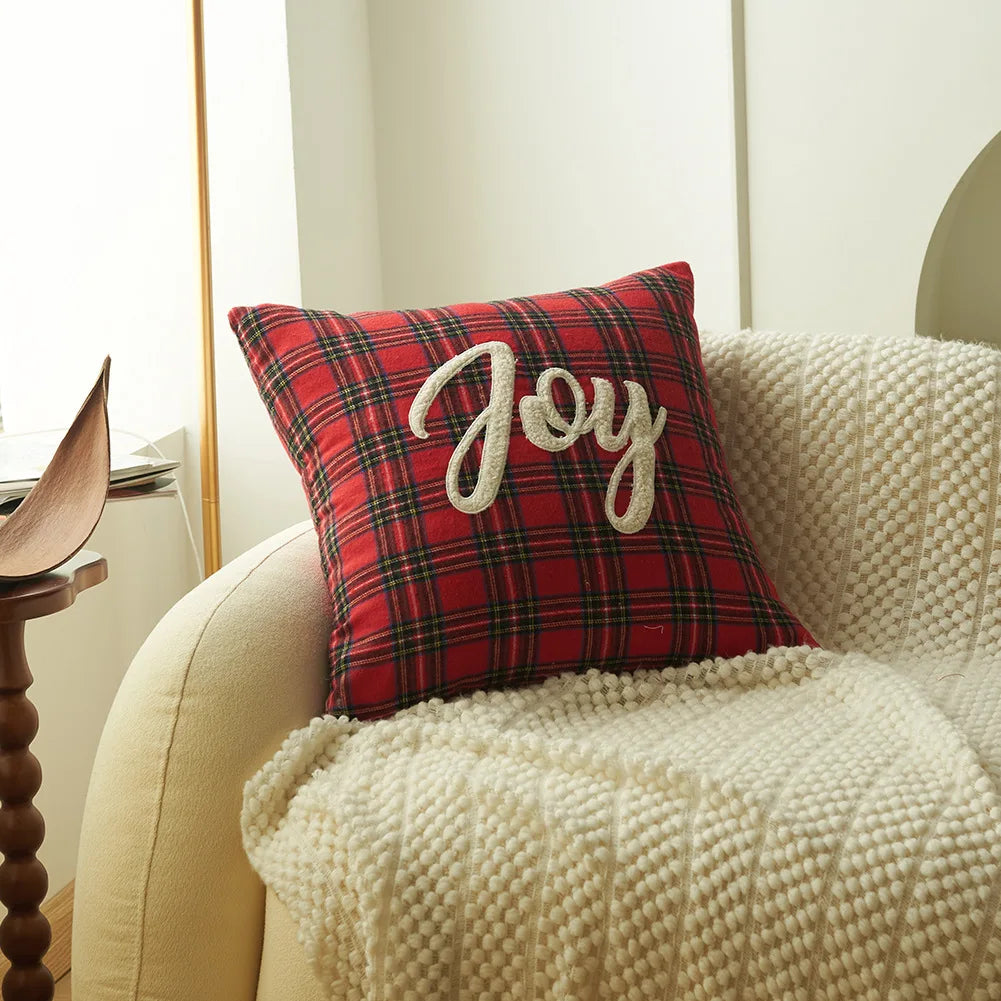 Christmas Plaid Pillow Cover