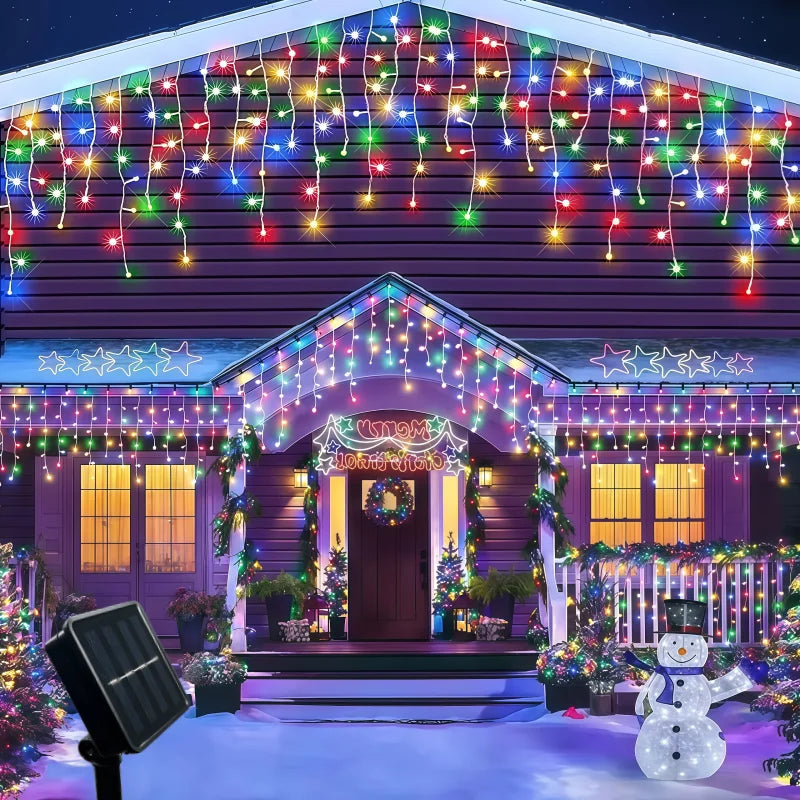 Solar Holiday Icicle Lights