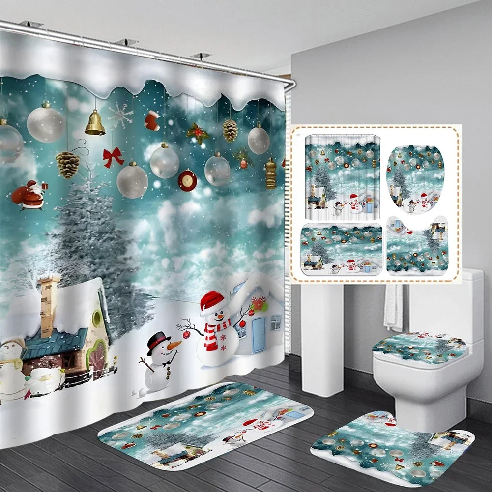 Christmas Bathroom Decor — 4-Piece Set