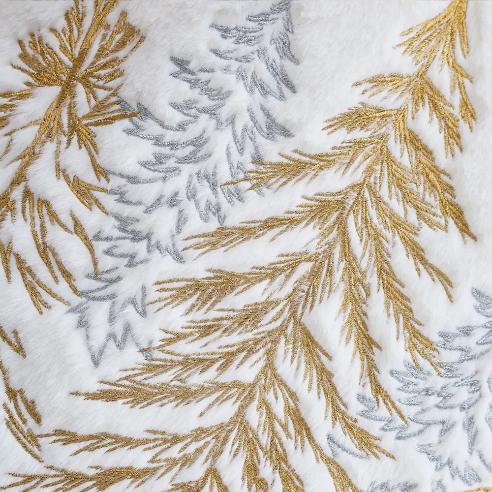 Faux Fur Christmas Tree Pillow Cover