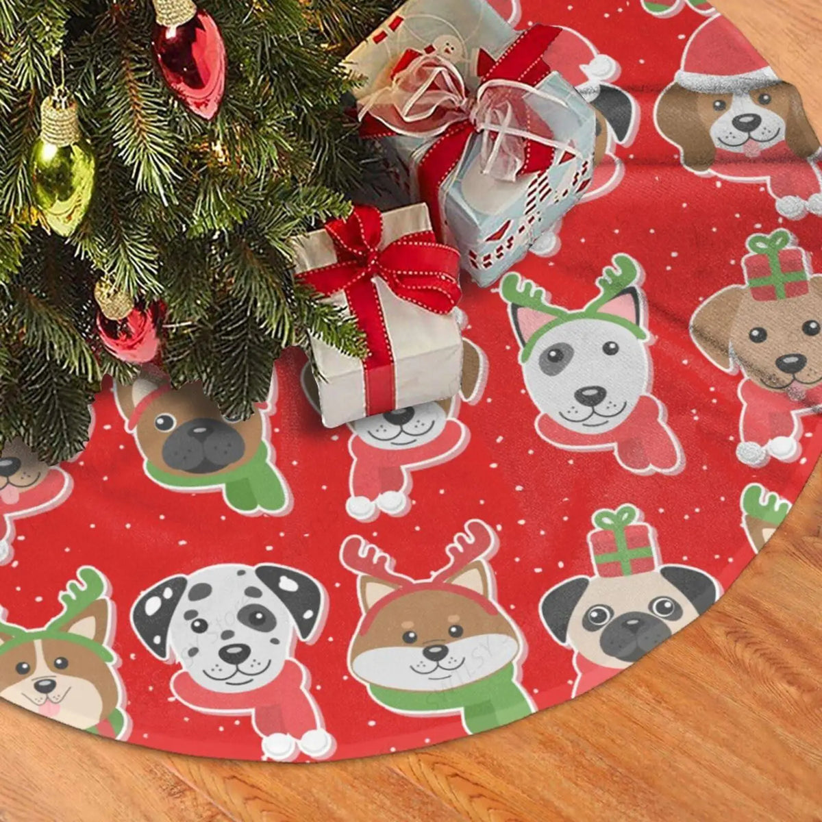 Christmas Dog Tree Skirt — 48 in