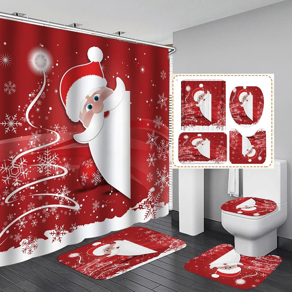 Christmas Bathroom Decor — 4-Piece Set