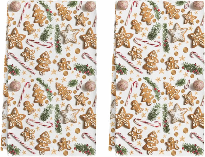 Christmas Tree & Pine Kitchen Towels — Set of 2