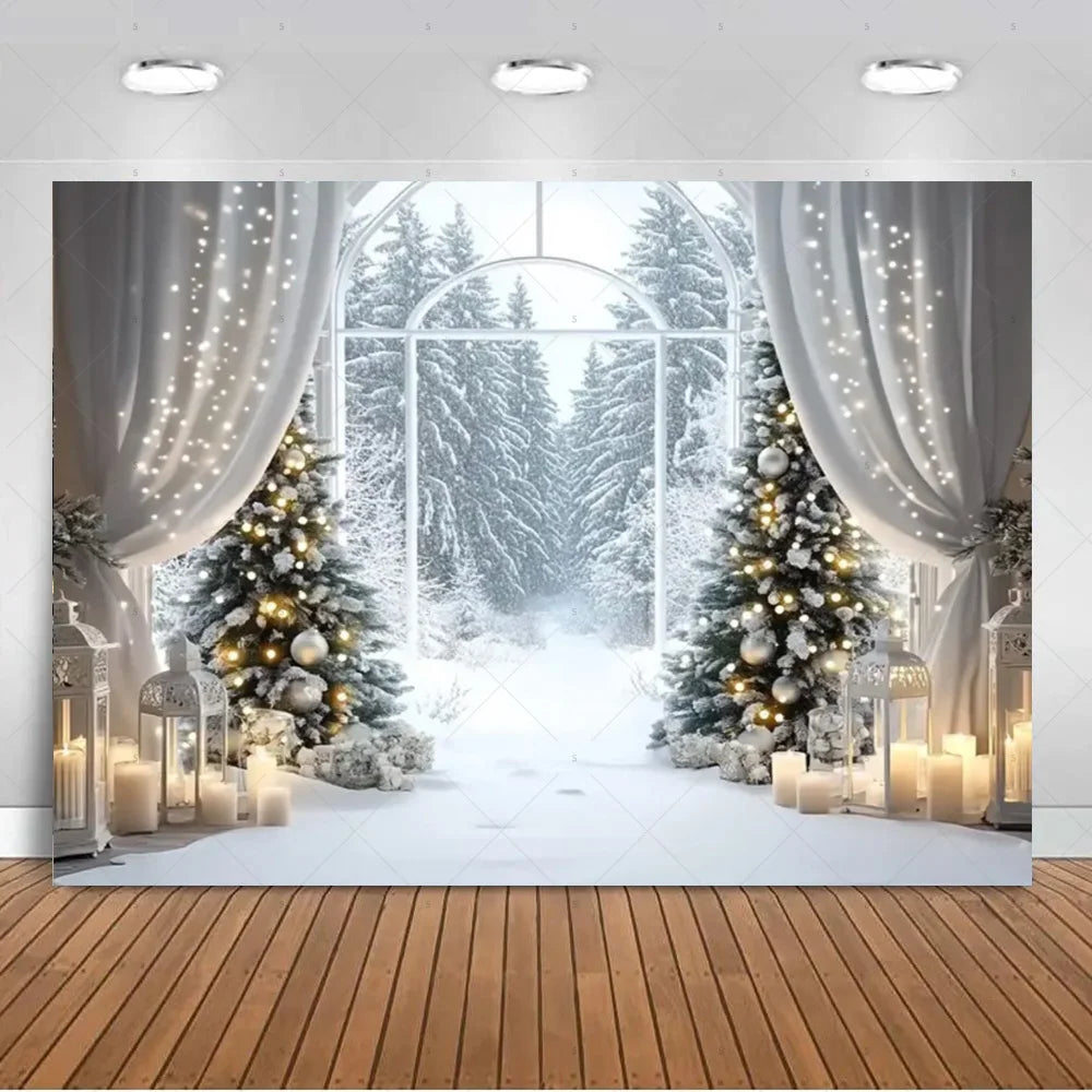 White Winter Christmas Photo Backdrop