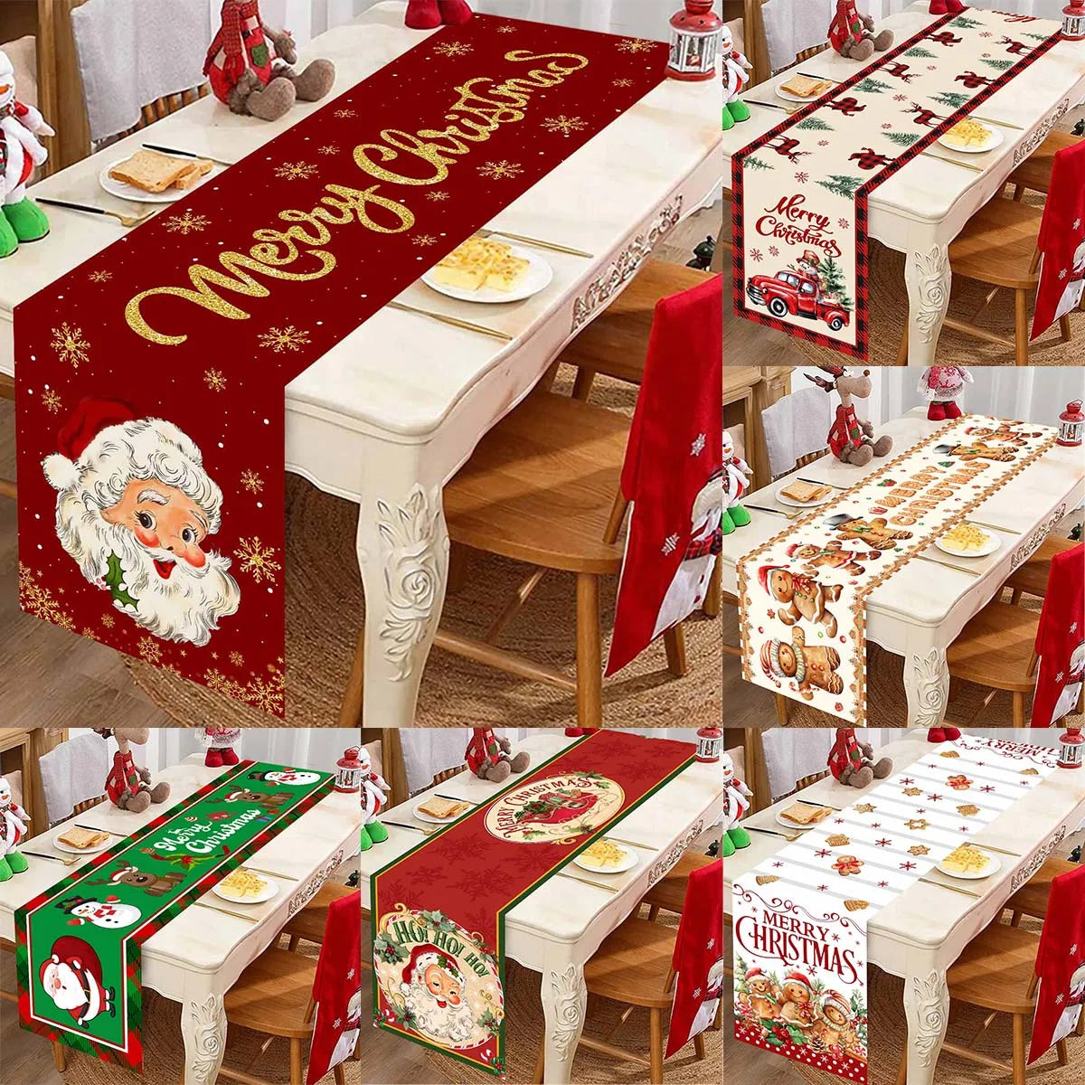 Santa & Holiday Motif Table Runner