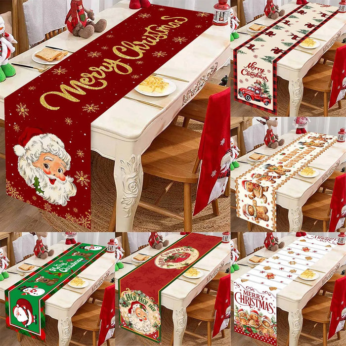 Santa & Holiday Motif Table Runner