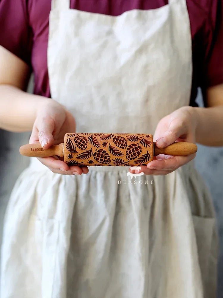 Pinecone & Evergreen Embossing Rolling Pin
