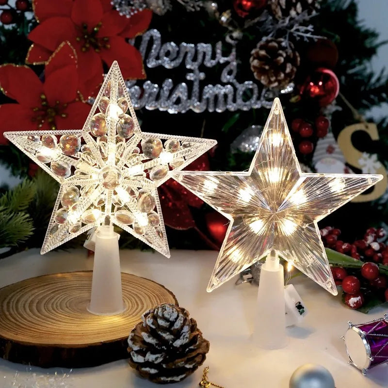 Glitter Star Christmas Tree Topper — 15 cm