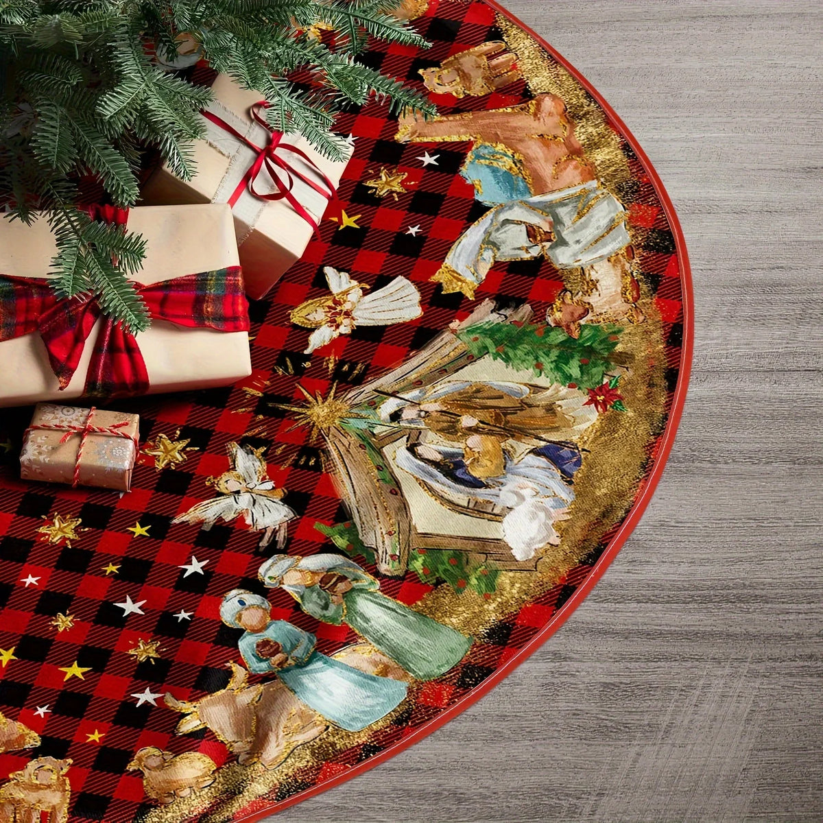 Jesus and Angel Christmas Tree Skirt