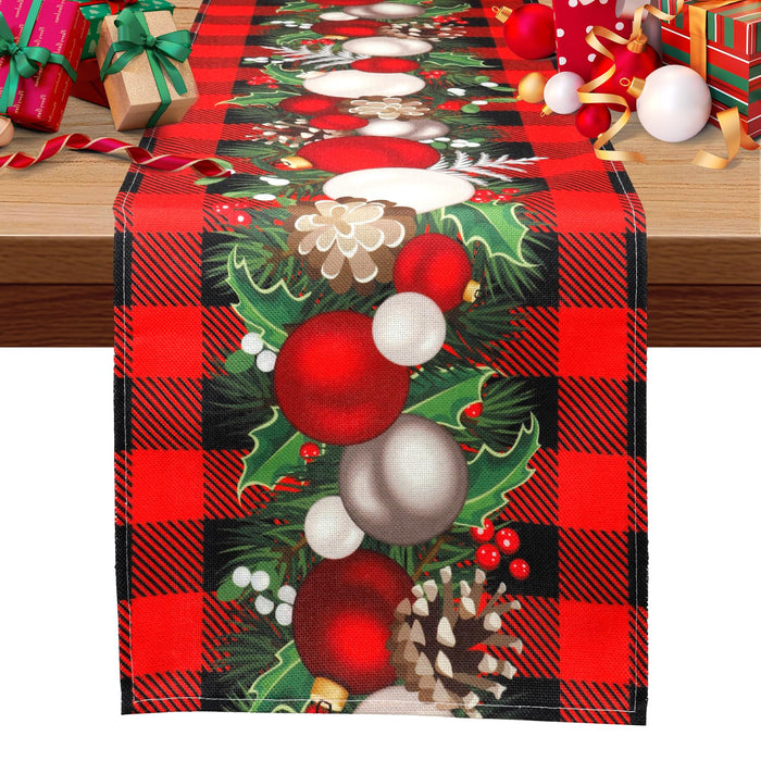Red & Black Christmas Table Runner