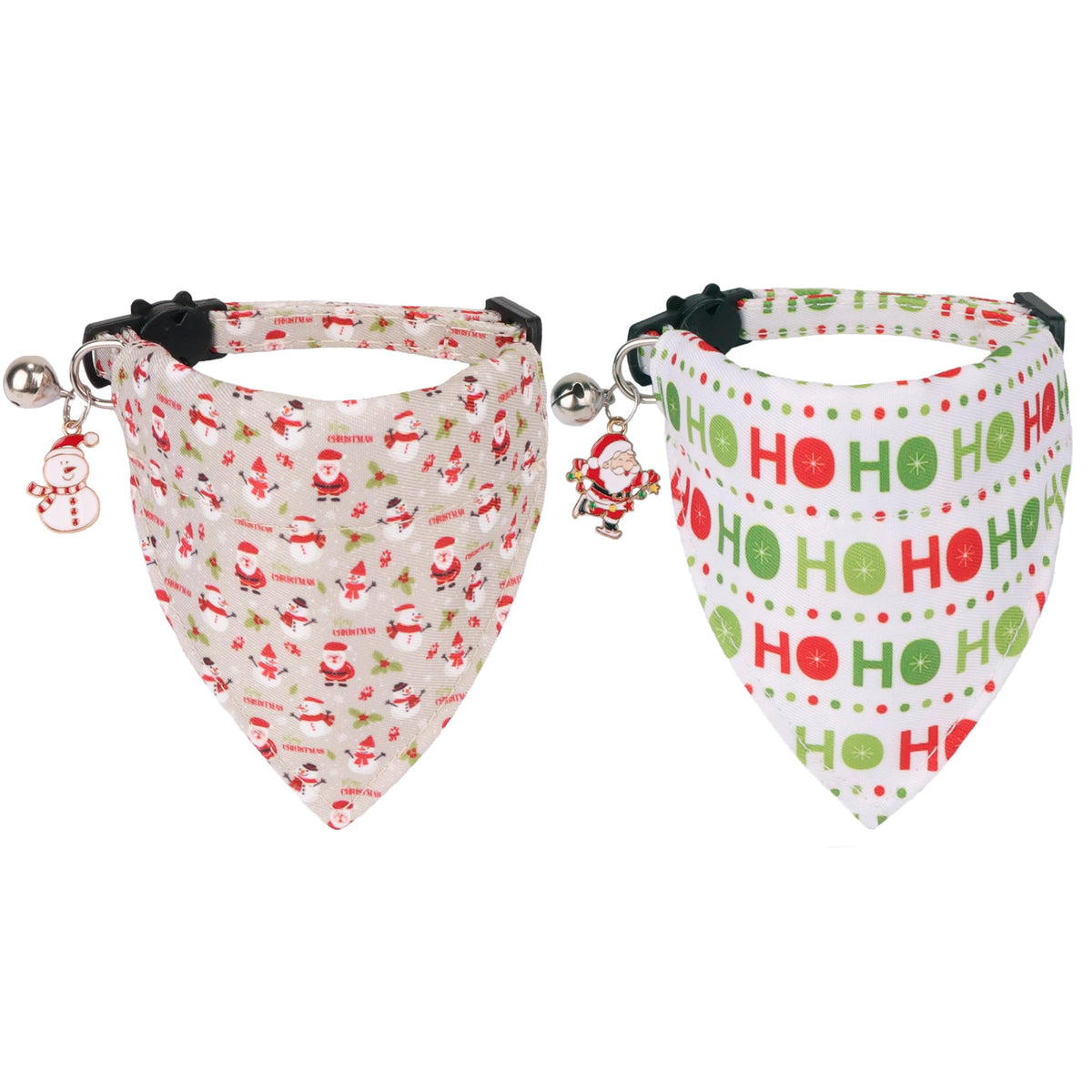 Christmas Cat Bandana Collars — Set of 2