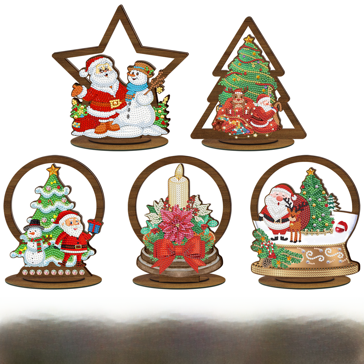DIY Wooden Diamond Art Display for Christmas Decor