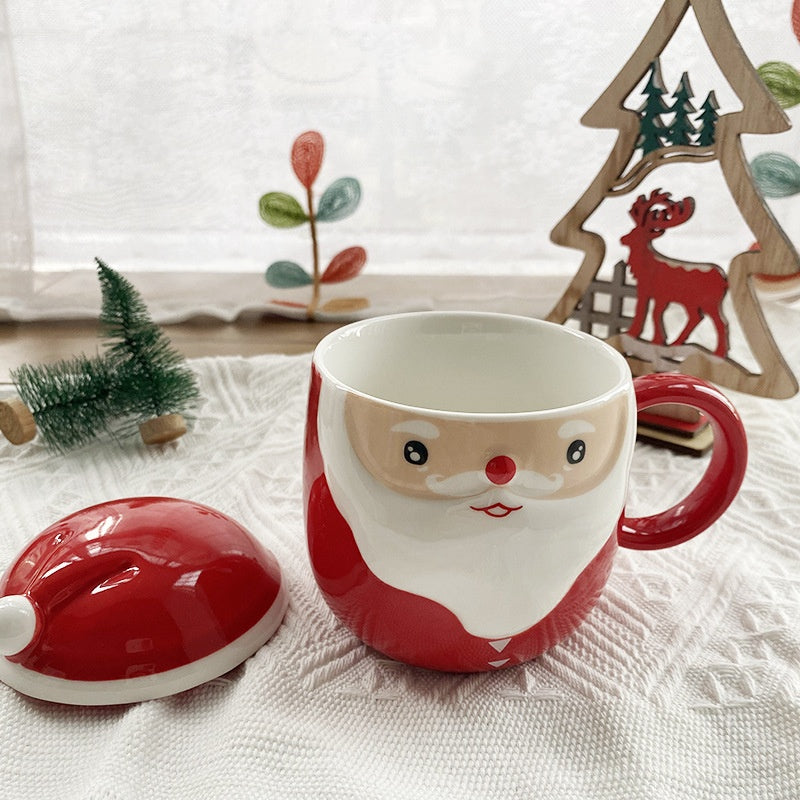 Santa Face Ceramic Mug — Assorted Expressions