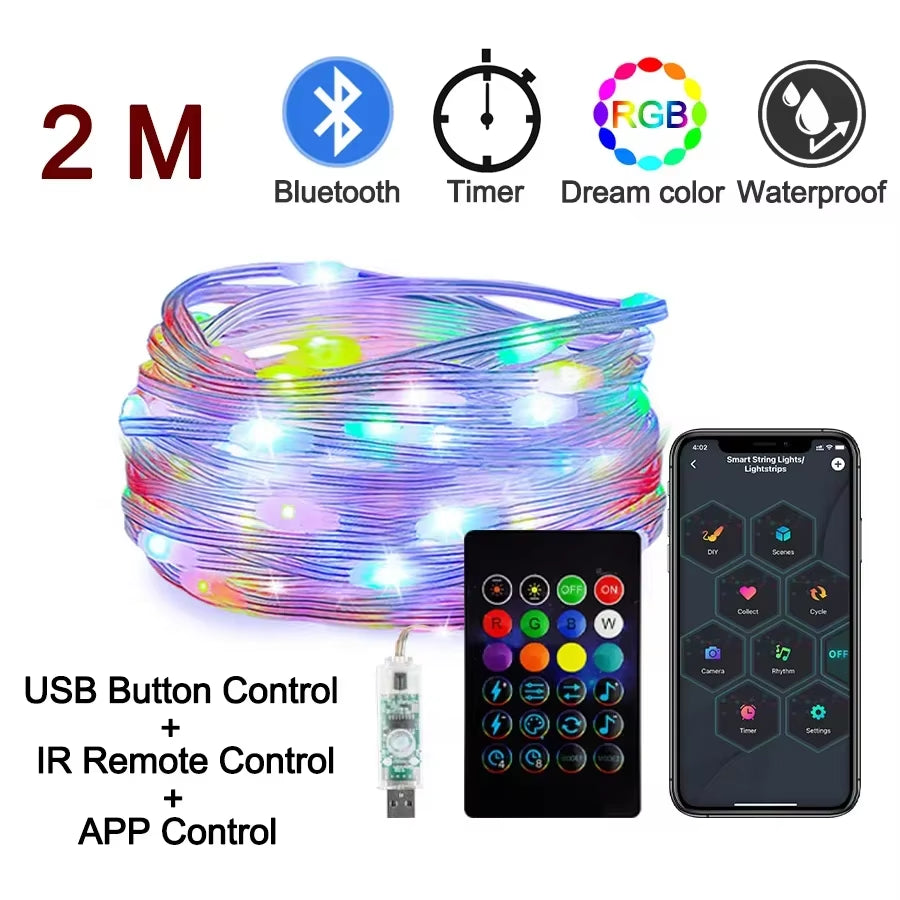 Bluetooth RGB Christmas Fairy Lights