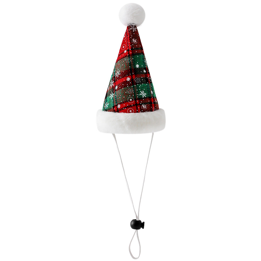 Christmas Pet Dog Collar Hat with Snowflake Bowtie