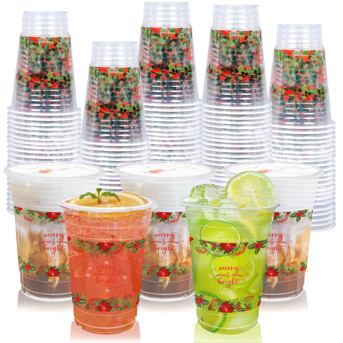 Poinsettia Party Cups — Pack of 60
