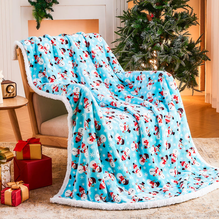 Christmas Fleece Sherpa Throw Blanket