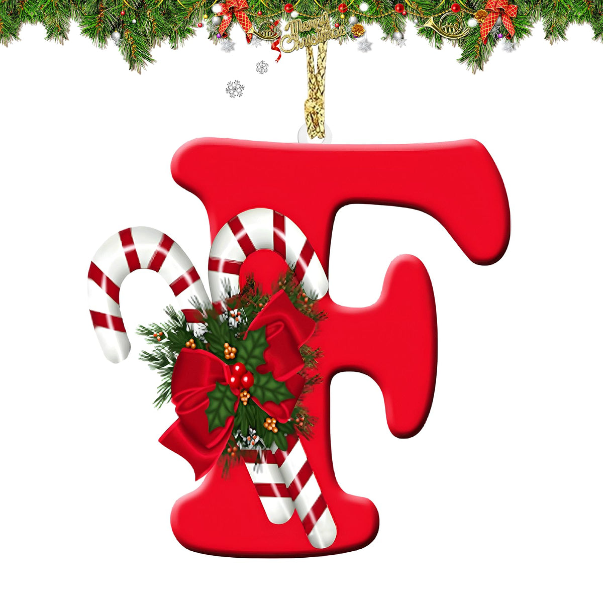 Alphabet Christmas Ornament — Letter F