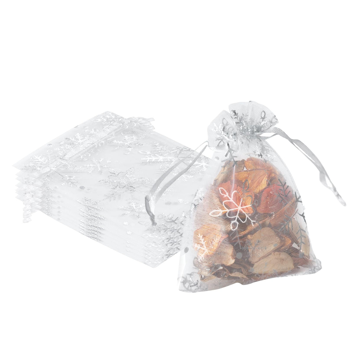 Snowflake Organza Gift Bags — Pack of 50
