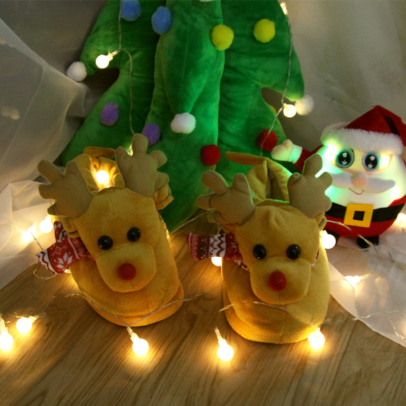 Cute Indoor Couples' Warm Cotton Slippers - Christmas鹿
