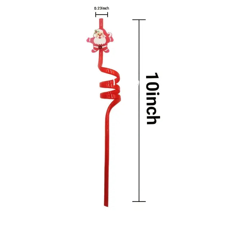 6-Piece Christmas Party Straw Set