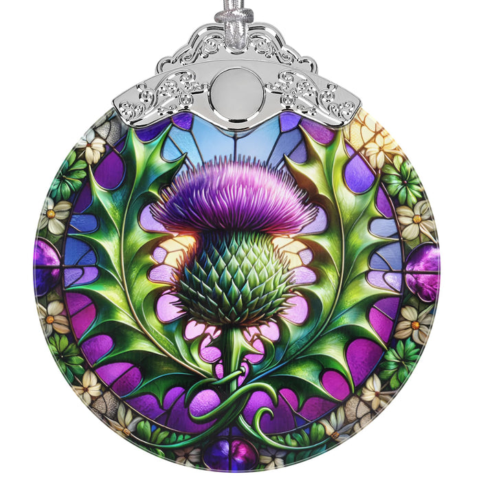 Stained Glass Dandelion Christmas Ornament