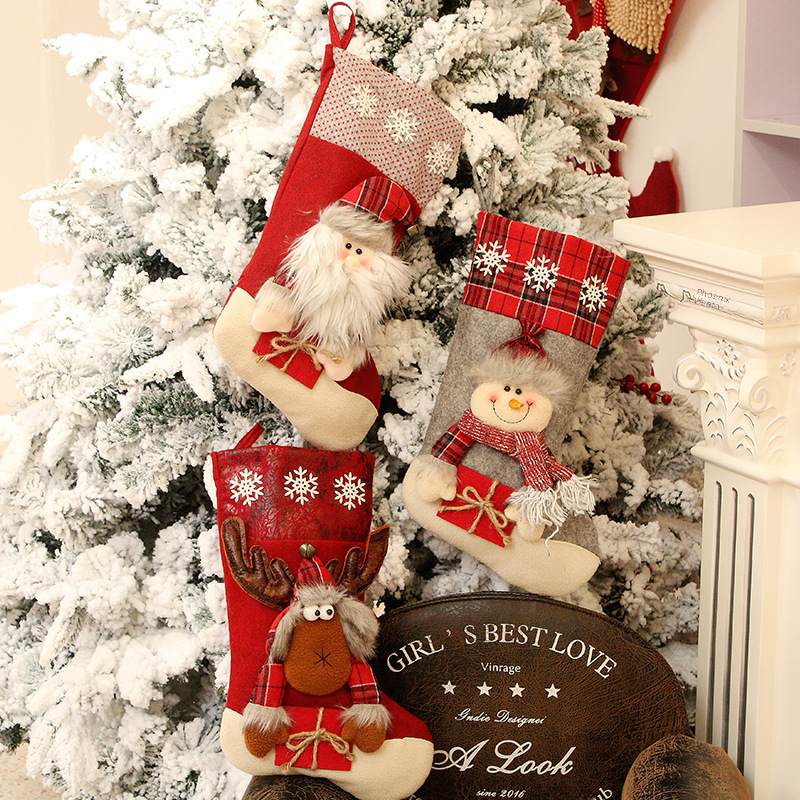 Large Christmas Stocking Gift Bag for Decorations