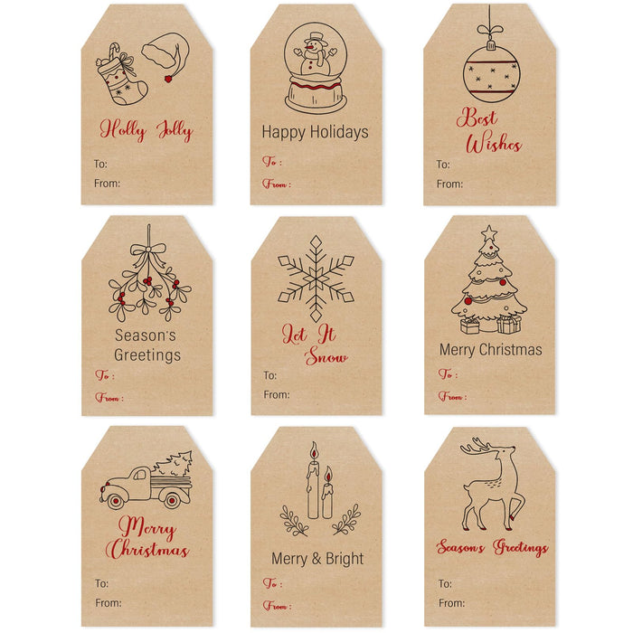 Kraft Christmas Gift Label Stickers