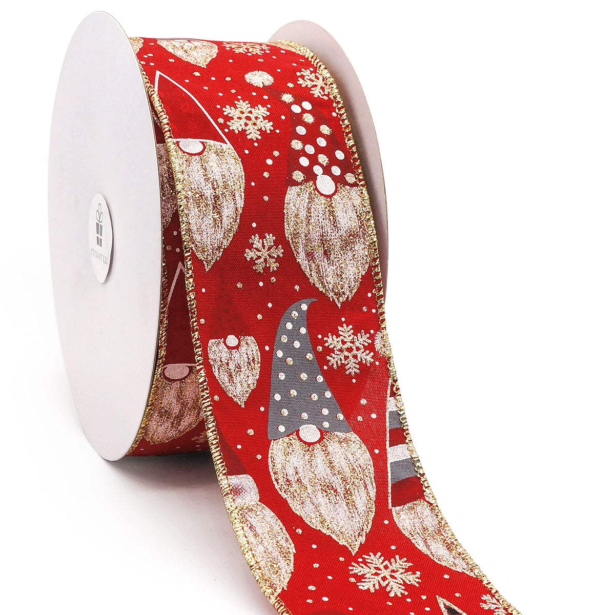 Red Elf Satin Wired Christmas Ribbon