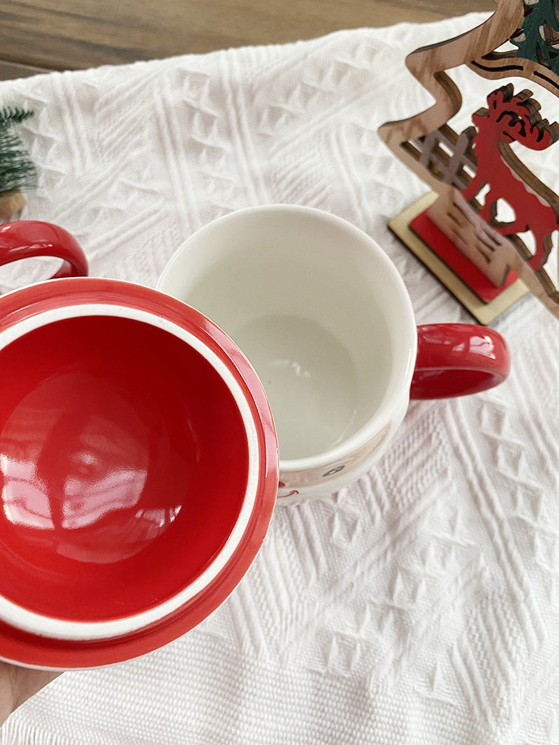 Santa Face Ceramic Mug — Assorted Expressions