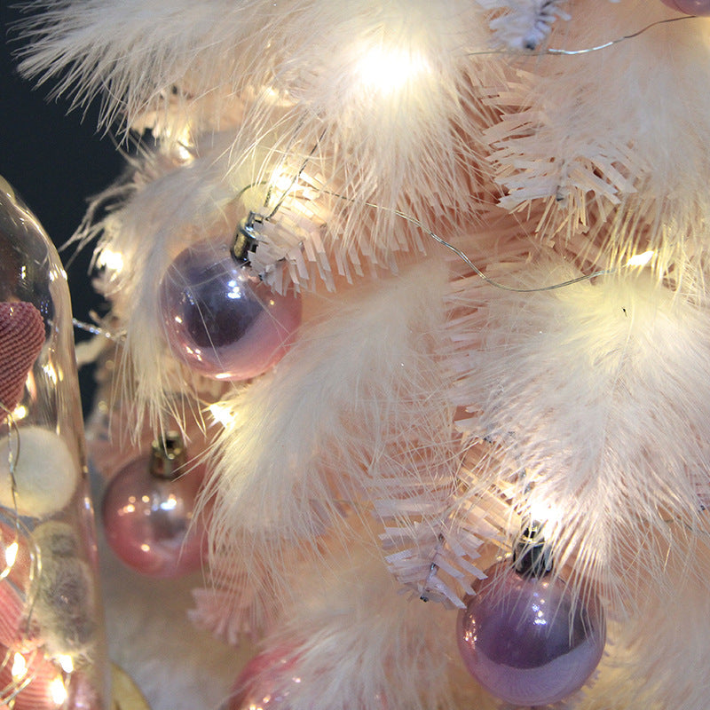 Pink Feather Christmas Tree Decoration