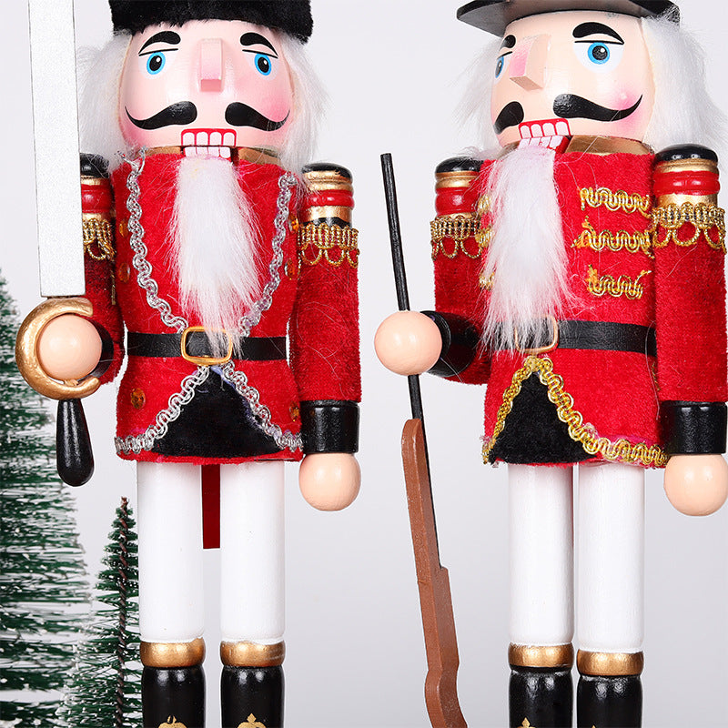 30CM Nutcracker Cloth-Wood Craft for Home Decor