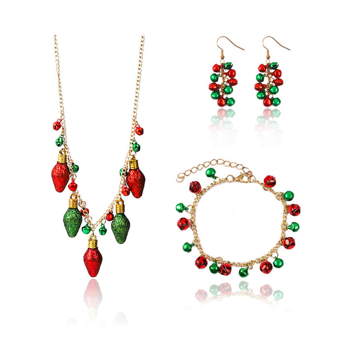 Christmas Jingle Bell Necklace & Earring Set