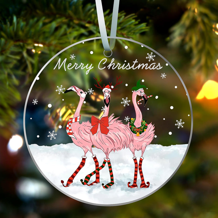 Pink Acrylic Christmas Hanging Ornaments