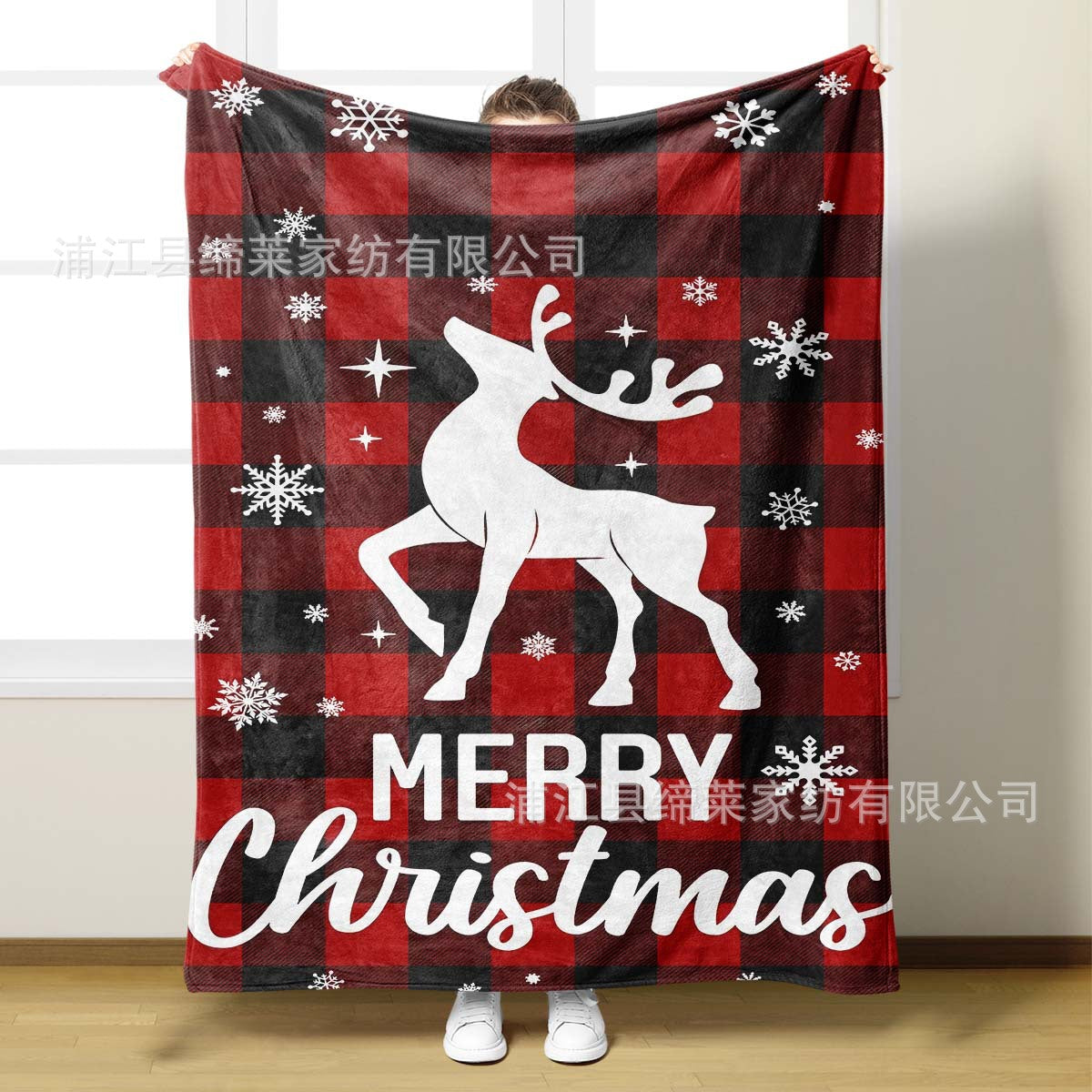 3D Digital Print Christmas Fleece Blanket for Decor