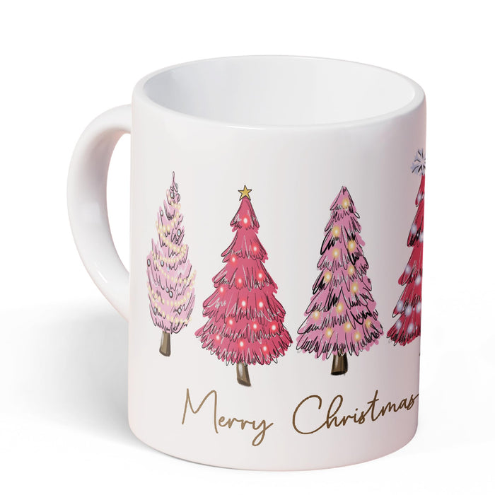 Pink Christmas Tree Ceramic Mug