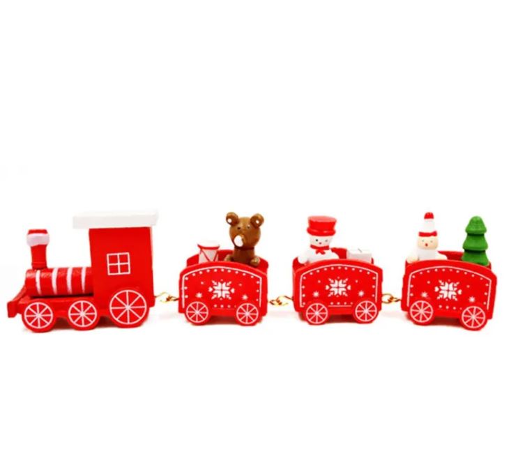 Wooden Christmas Train Decoration