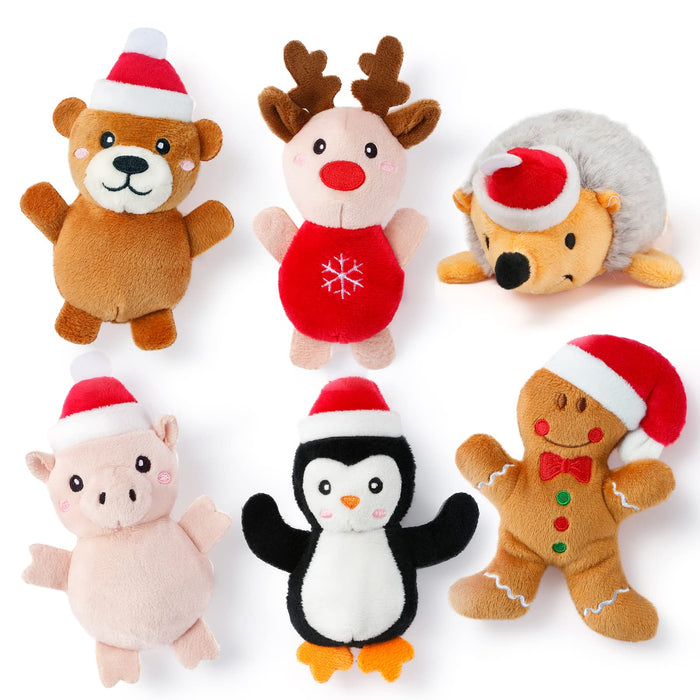 Christmas Catnip Animal Toys — Set of 6