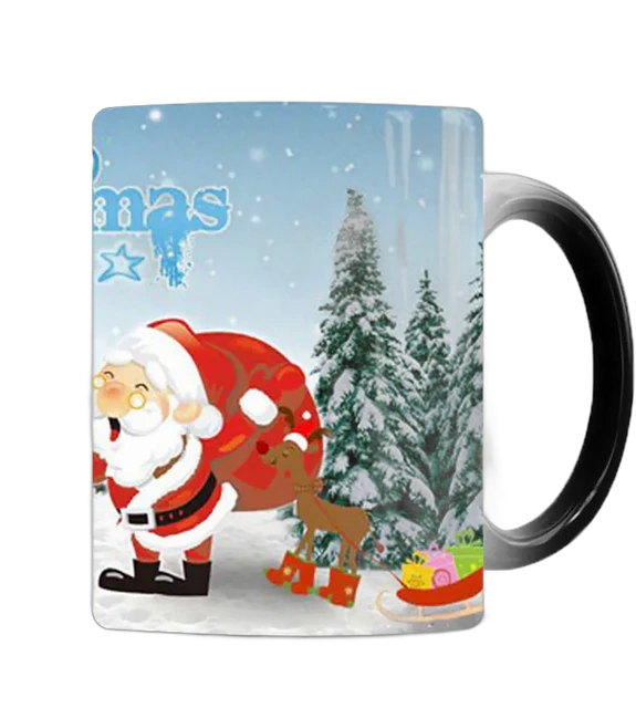 Merry Christmas color-changing ceramic mug